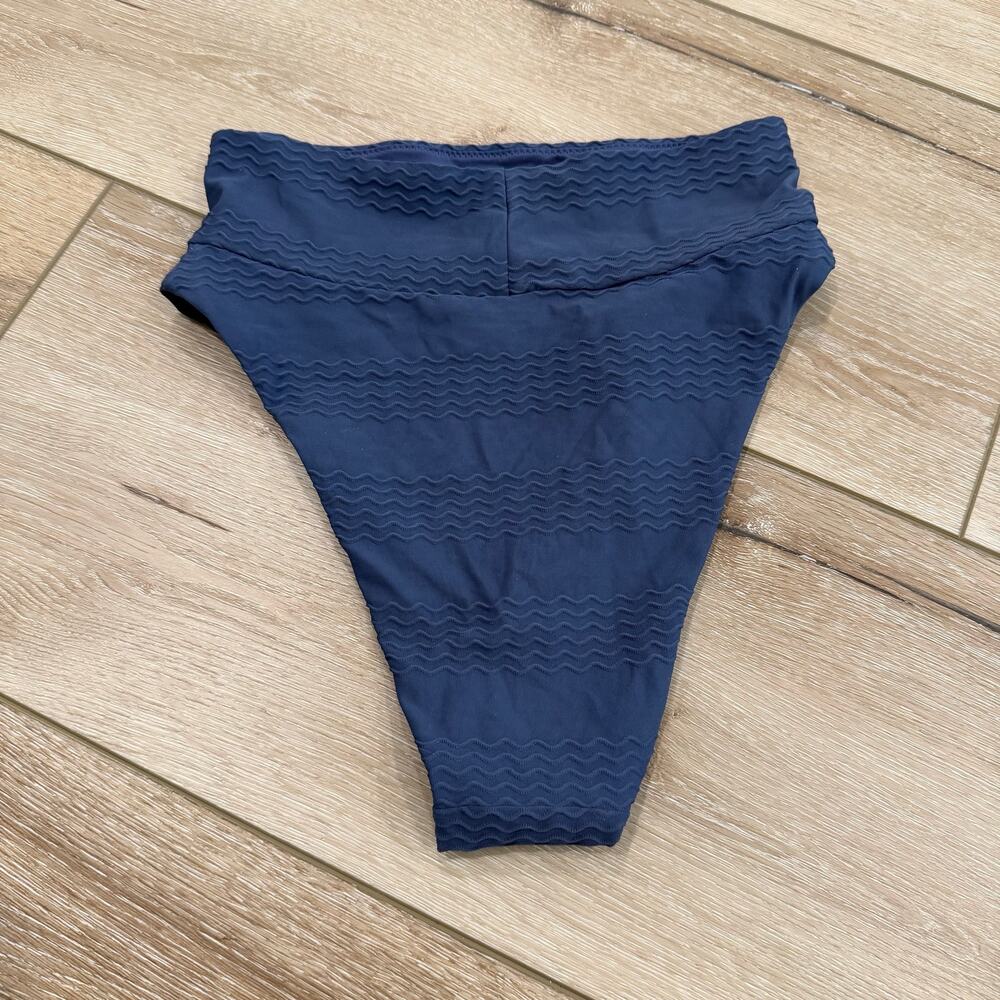 Aerie NWT High Cut Bikini Bottoms Navy Blue Pattern - XS - Picture 2 of 4